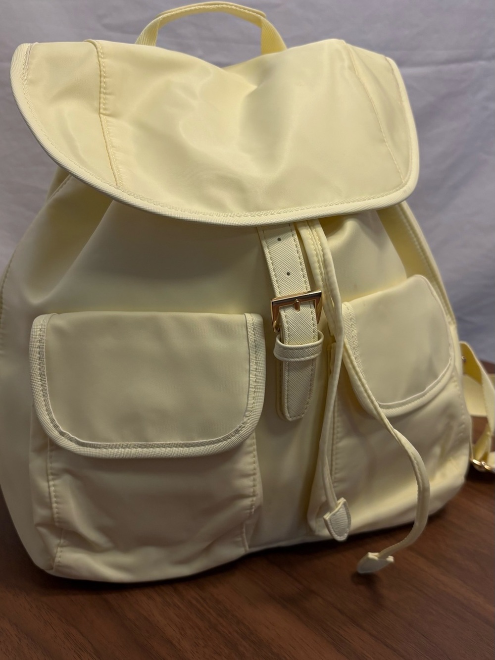 Butter Yellow Women's Drawstring Backpack - Picture 5 of 8
